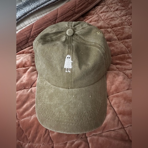 Ghost In Socks Embroidered Baseball Hat Khaki - Picture 3 of 7
